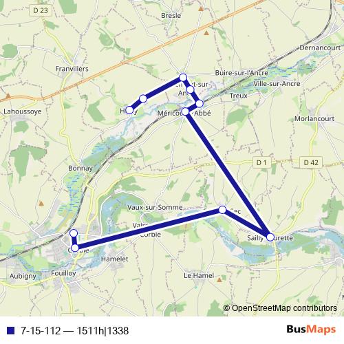 7-15-112 bus Line Map