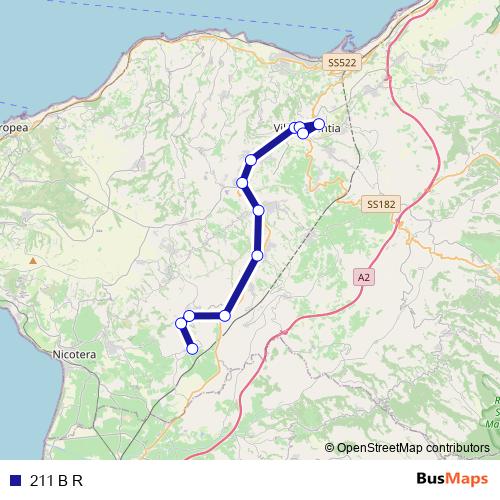 211 B R bus Line Map