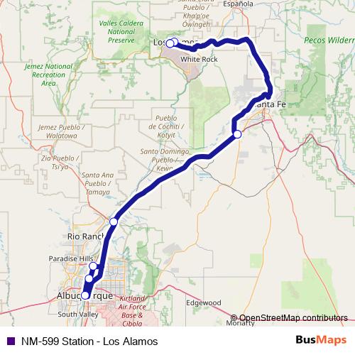 NM-599 Station - Los Alamos bus Line Map