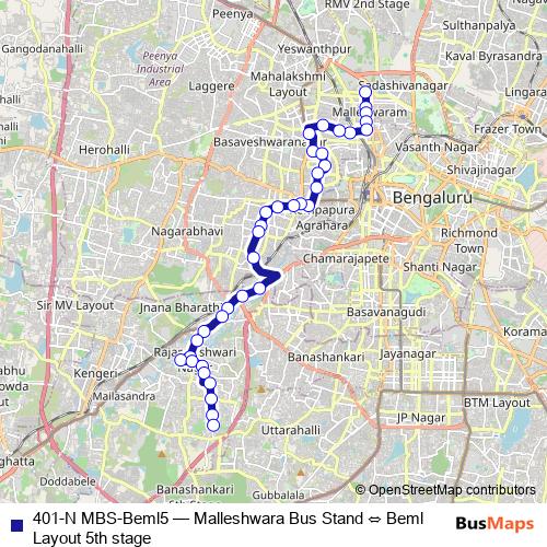 401-N MBS-Beml5 bus Line Map