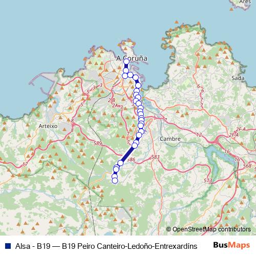 Alsa - B19 bus Line Map