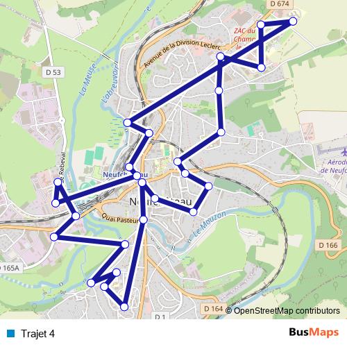 Trajet 4 bus Line Map