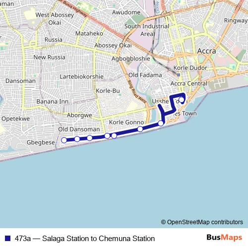 473a bus Line Map