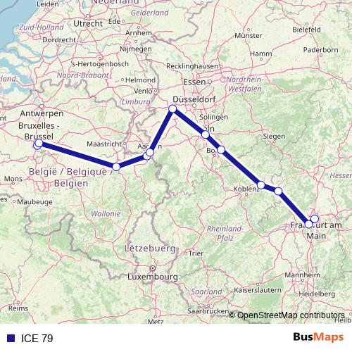 ICE 79 rail Line Map