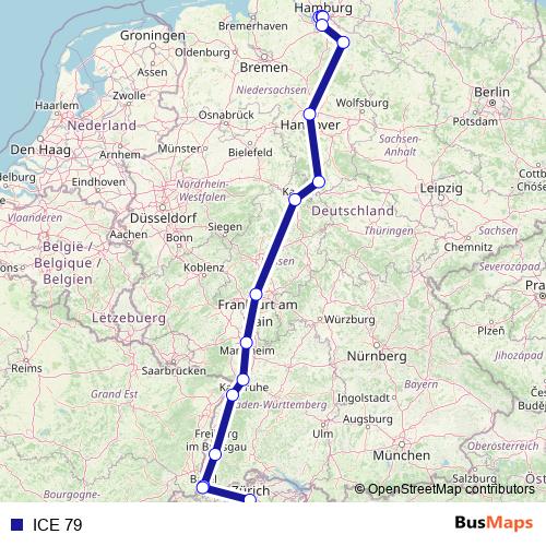 ICE 79 rail Line Map