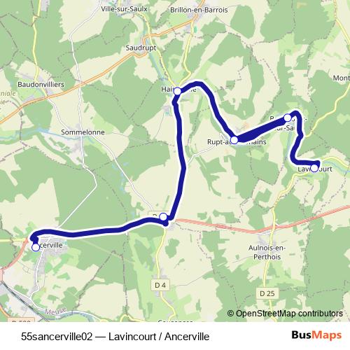 55sancerville02 bus Line Map