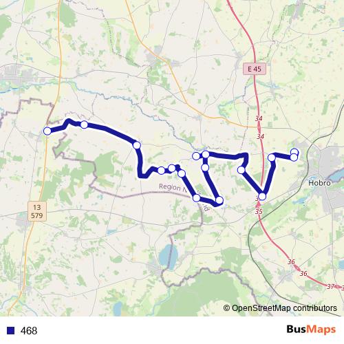 468 bus Line Map