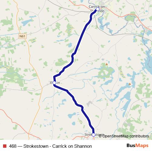 468 bus Line Map