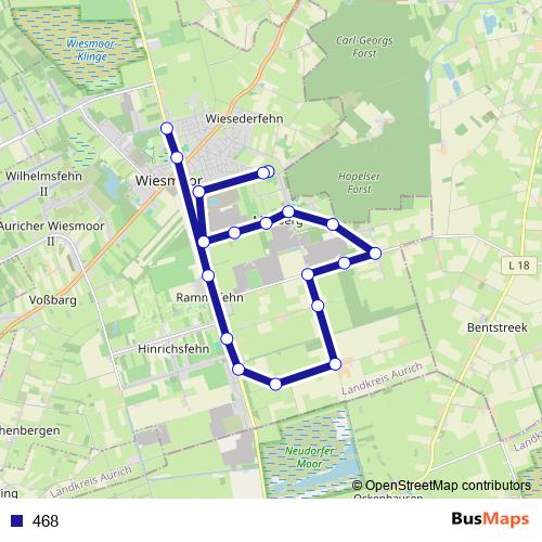 468 bus Line Map