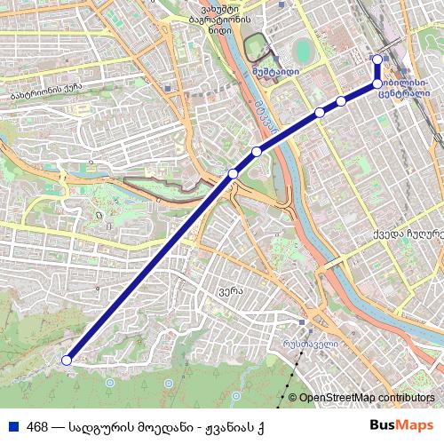 468 bus Line Map