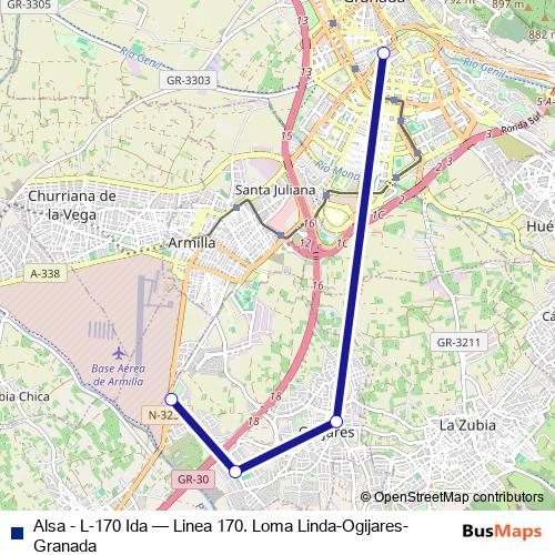 Alsa - L-170 Ida bus Line Map
