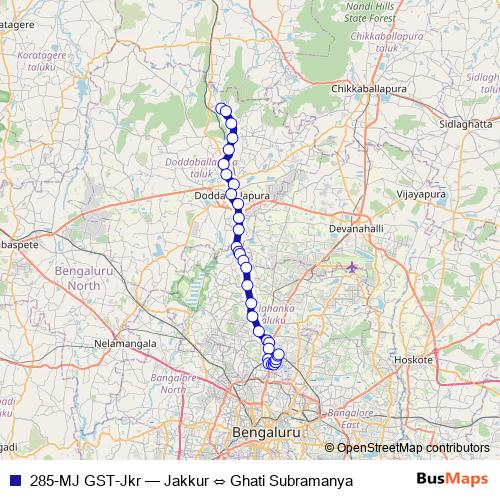 285-MJ GST-Jkr bus Line Map