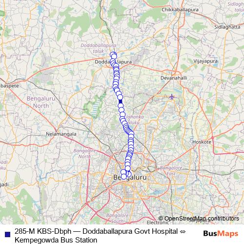 285-M KBS-Dbph bus Line Map