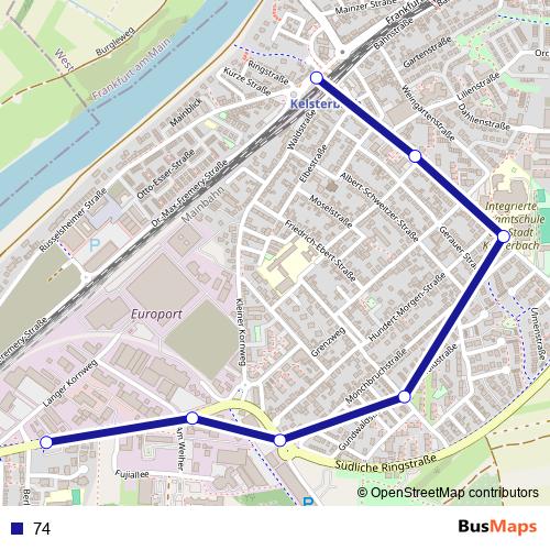 74 bus Line Map