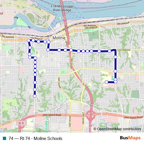 74 bus Line Map