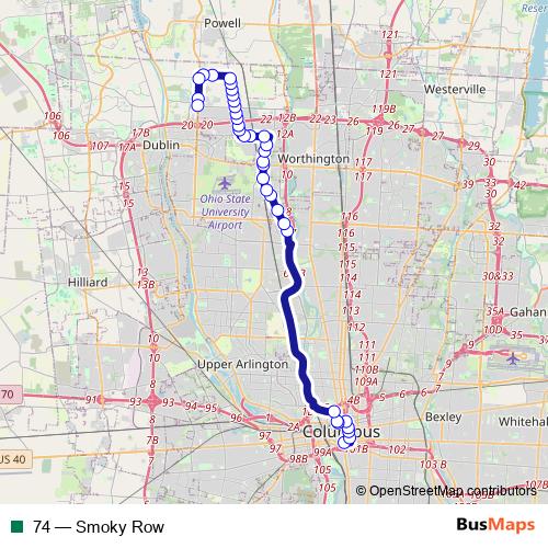74 bus Line Map