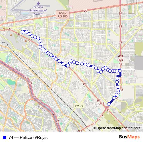 74 bus Line Map