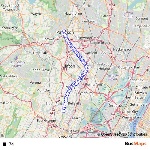 74 bus Line Map