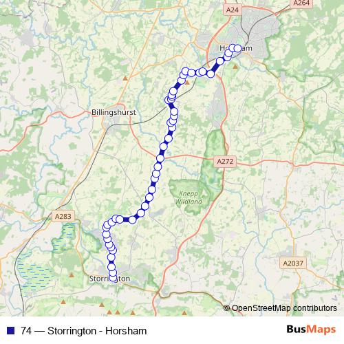 74 bus Line Map