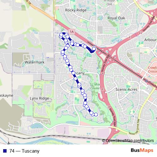 74 bus Line Map