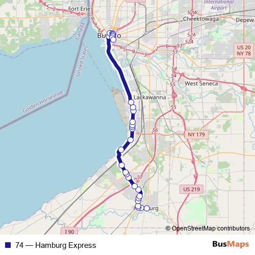 74 bus Line Map