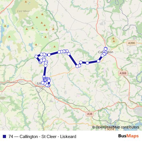74 bus Line Map