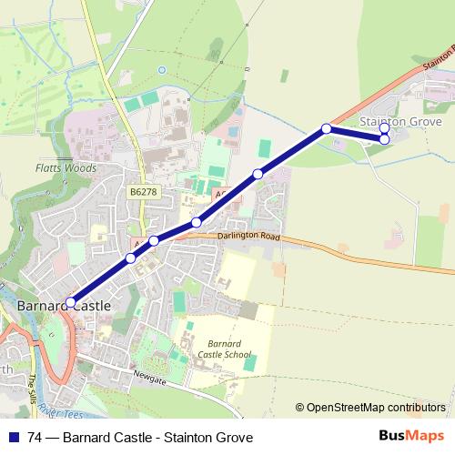 74 bus Line Map