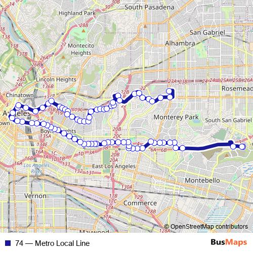 74 bus Line Map