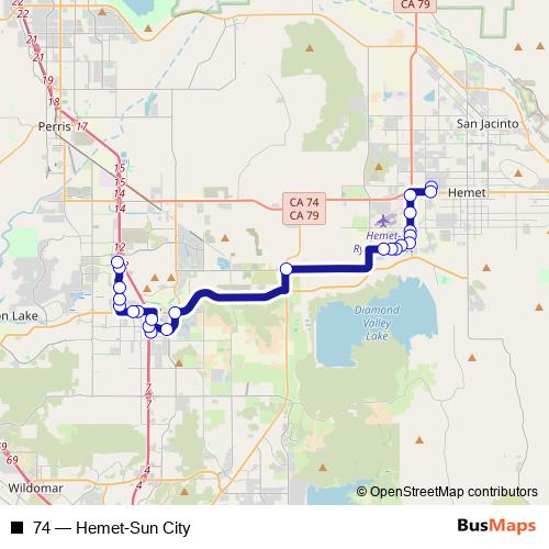 74 bus Line Map