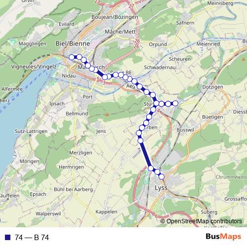 74 bus Line Map