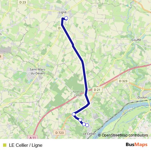 LE Cellier / Ligne bus Line Map