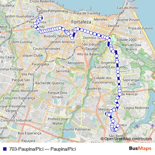 703-Paupina/Pici bus Line Map