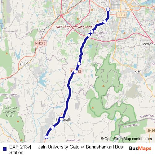 EXP-213vj bus Line Map