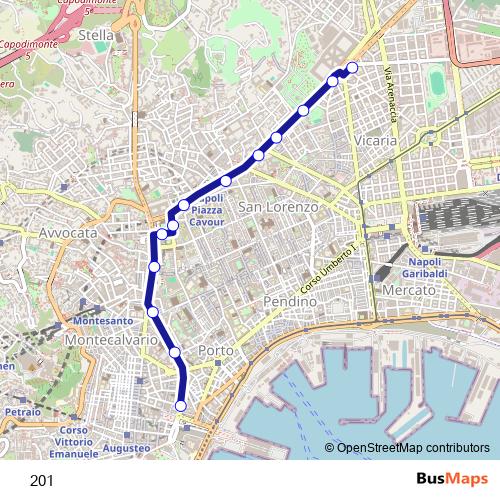 201 trolleybus Line Map