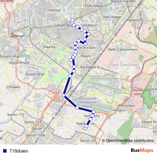 718down bus Line Map
