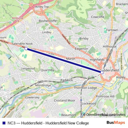 NC3 bus Line Map
