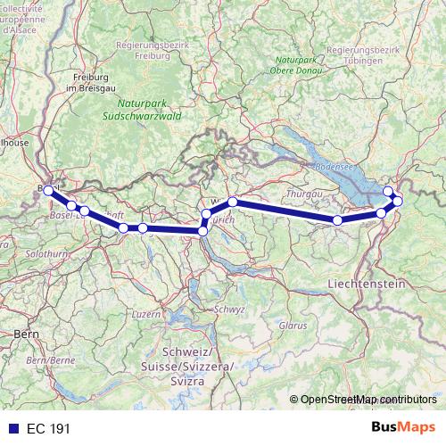 EC 191 rail Line Map