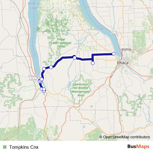 Tompkins Cnx bus Line Map