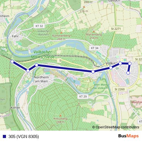 305 (VGN 8305) bus Line Map
