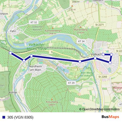 305 (VGN 8305) bus Line Map