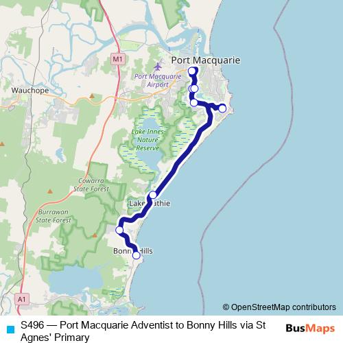 S496 bus Line Map
