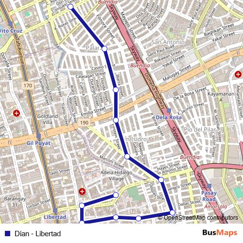 Dian - Libertad bus Line Map