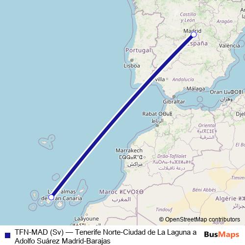 TFN-MAD (Sv) air Line Map