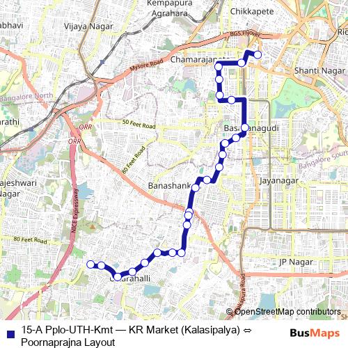15-A Pplo-UTH-Kmt bus Line Map