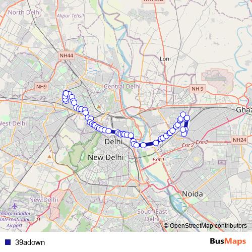 39adown bus Line Map