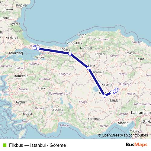 Flixbus bus Line Map
