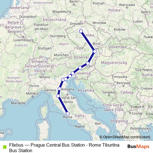 Flixbus bus Line Map