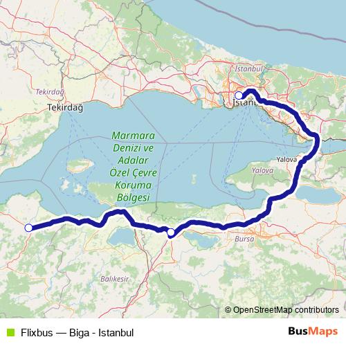 Flixbus bus Line Map
