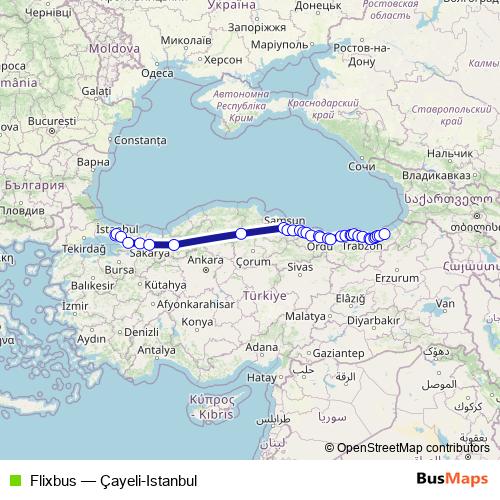 Flixbus bus Line Map