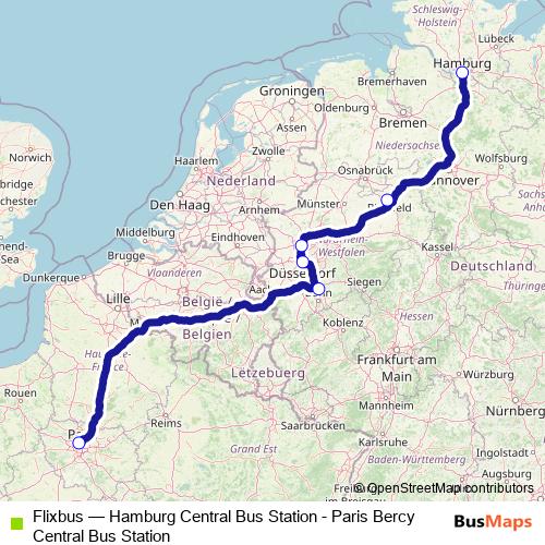 Flixbus bus Line Map